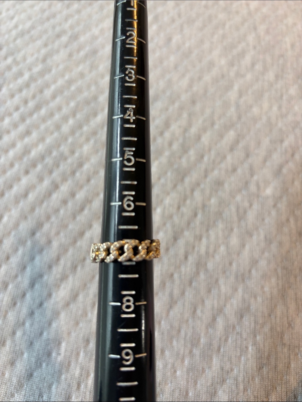 Silver Chain-Link Pave Pandora Ring - Women Jewelry Size 7